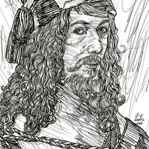 ALBRECHT DURER ink portrait - POSTER - various sizes! art print drawing painting illustration dúrer painter duerer renaissance