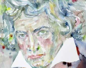 LUDWIG Van BEETHOVEN watercolor portrait - POSTER - various sizes available! art print composer classical music musicuan symphony works