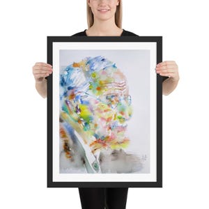 CARL JUNG  watercolor portrait - FRAMED poster - various sizes! art print psychology psychiatry psychologist gustav iching i ching