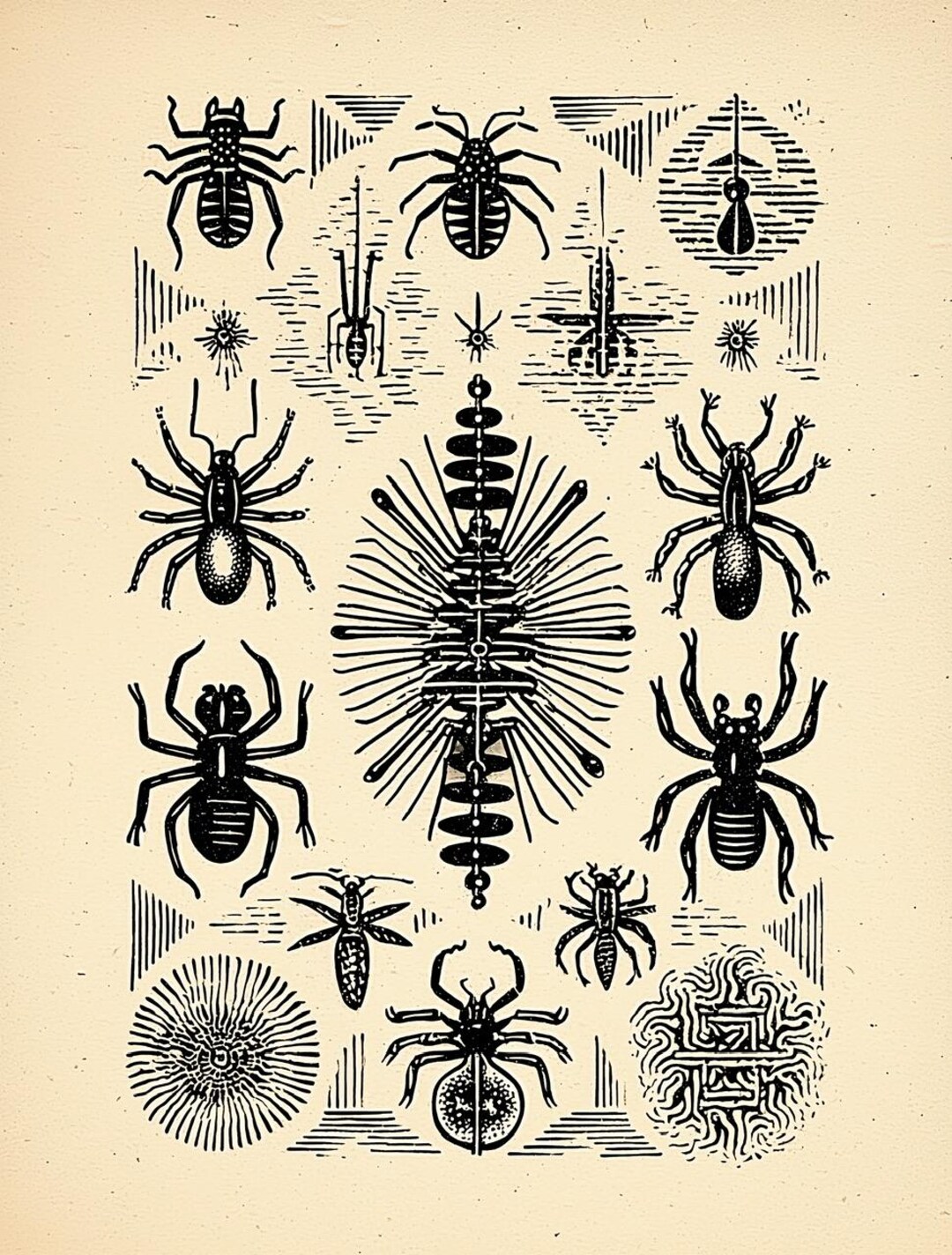 Printable - Ink FANTASY SPIDERS & INSECTS .3 - Digital Download ...