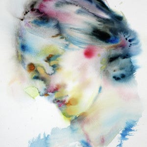VIRGINIA WOOLF watercolor portrait - POSTER - various sizes available! painting illustration drawing writer book mrs dalloway orlando
