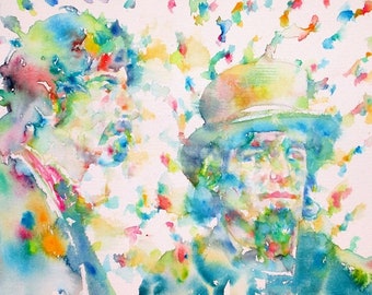 FRANK ZAPPA and captain BEEFHEART watercolor portrait - poster - various sizes available - print painting