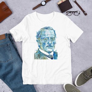 UNISEX t-shirt - CARL JUNG watercolor portrait - tshirt t shirt t-shirts apparel shirts suit dress psychology psyche i ching iching yijing