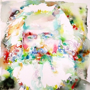 KARL MARX watercolor portrait - POSTER - various sizes! art print painting