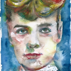 NELLIE BLY watercolor portrait - POSTER - various sizes available! art print