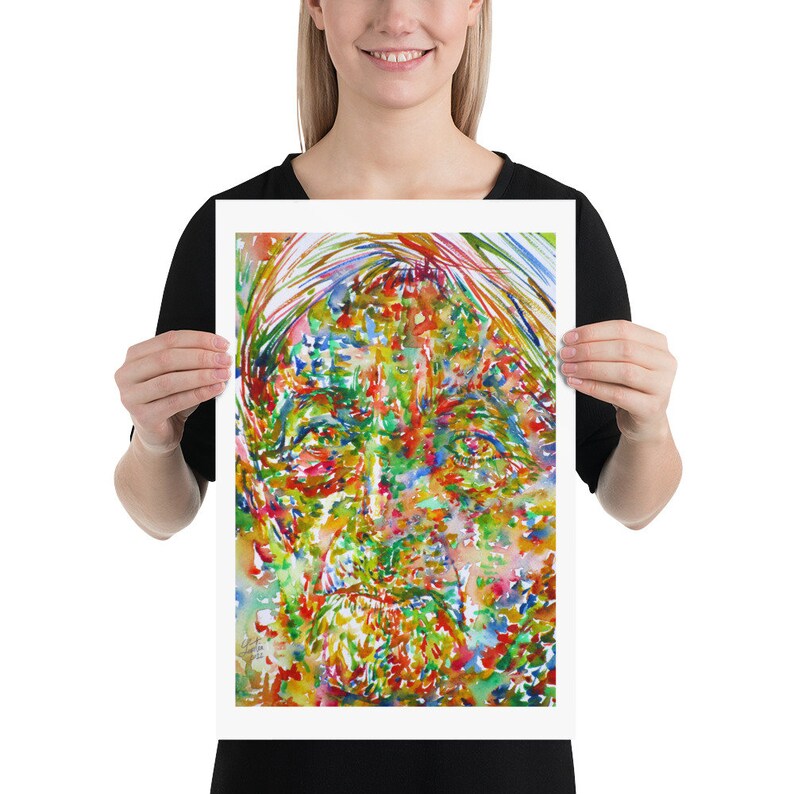 various sizes available JIDDU KRISHNAMURTI watercolor portrait POSTER print!