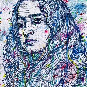 PARAMAHANSA YOGANANDA watercolor and ink portrait  - Poster - various sizes ! art print