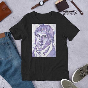 UNISEX t-shirt - FRIEDRICH HEGEL ink & watercolor painting portrait - tshirt t shirt t-shirts man woman shirts suit philosopher philosophy