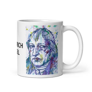 MUG - FRIEDRICH HEGEL watercolor & ink portrait - various sizes available! white glossy mugs cup cups of coffee breakfast print philosopher