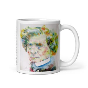 MUG - HECTOR BERLIOZ watercolor portrait - various sizes! white glossy breakfast mugs cup of coffee art print painting composer classical