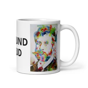 MUG - SIGMUND FREUD watercolor portrait - various sizes! white glossy mugs cup cups of coffee breakfast print psychologist psychology
