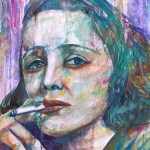 EDITH PIAF watercolor portrait - POSTER - various sizes available! print painting