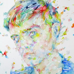 TRUMAN CAPOTE watercolor portrait - POSTER - various sizes available! art print