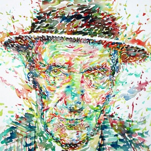 WILLIAM S. BURROUGHS watercolor portrait - POSTER - various sizes available!