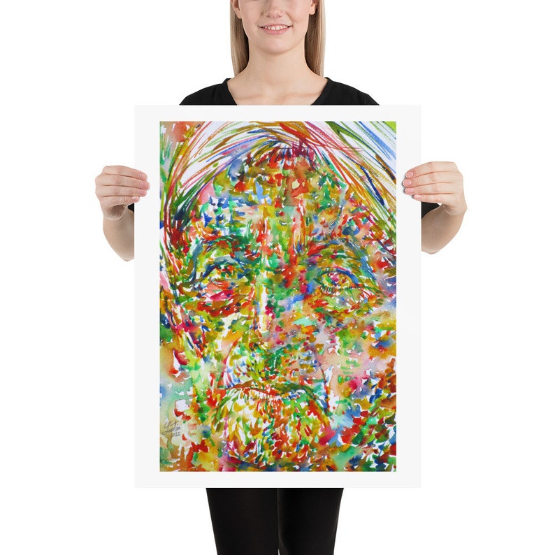 various sizes available JIDDU KRISHNAMURTI watercolor portrait POSTER print!