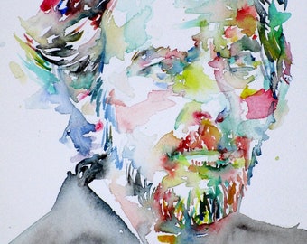 ALAN WATTS watercolor portrait - POSTER - various sizes available!