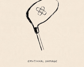 Emotional Damage Golf Club Ink Sketch, Broken Driver Plaster Meme Poster, Funny Golfing Humorous Wall Decor Painting Art, Digital Download