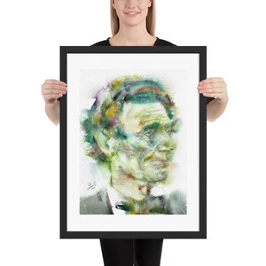 ABRAHAM LINCOLN watercolor portrait - FRAMED poster - various sizes! art print painting illustration drawing picture united states president
