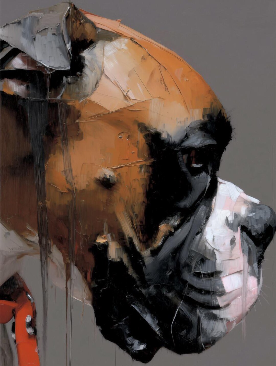 Abstract Boxer Dog Portrait Poster, Bold Brush Strokes Wall Art, Dog ...