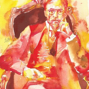 ANTON CHEKHOV watercolor portrait - POSTER - various sizes available! art print