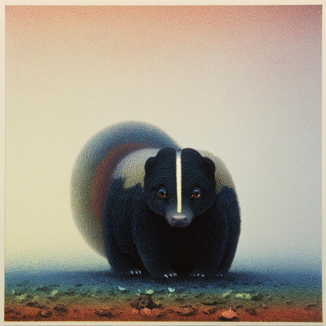 Curious Skunk Portrait Poster Print, Detailed Wildlife Wall Art - Etsy