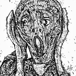 the SCREAM after EDVARD MUNCH  - ink version - poster - various sizes available! art print
