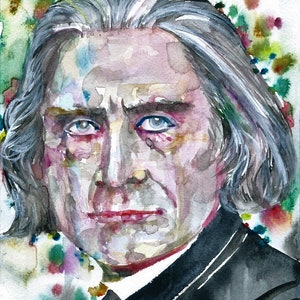 FRANZ LISZT watercolor portrait - POSTER - various sizes available! art print