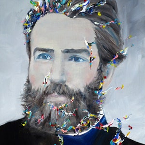 HERMAN MELVILLE oil portrait - POSTER - various sizes available! art print works writer author captain ahab moby-dick white whale moby dick
