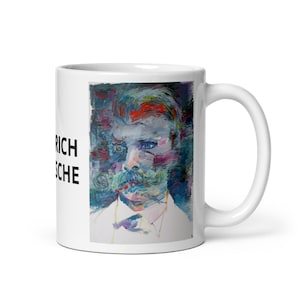 MUG - FRIEDRICH NIETZSCHE oil portrait - various sizes available! white glossy mugs cup cups of coffee breakfast print zarathustra