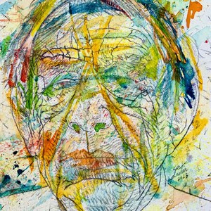 WYSTAN AUDEN watercolor and pencil portrait - POSTER - various sizes available! art print writer book author poet poetry