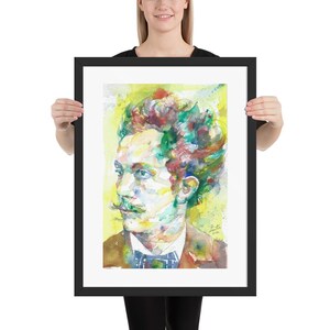 RICHARD STRAUSS watercolor portrait - FRAMED poster - various sizes! print painting illustration drawing composer classical musician music