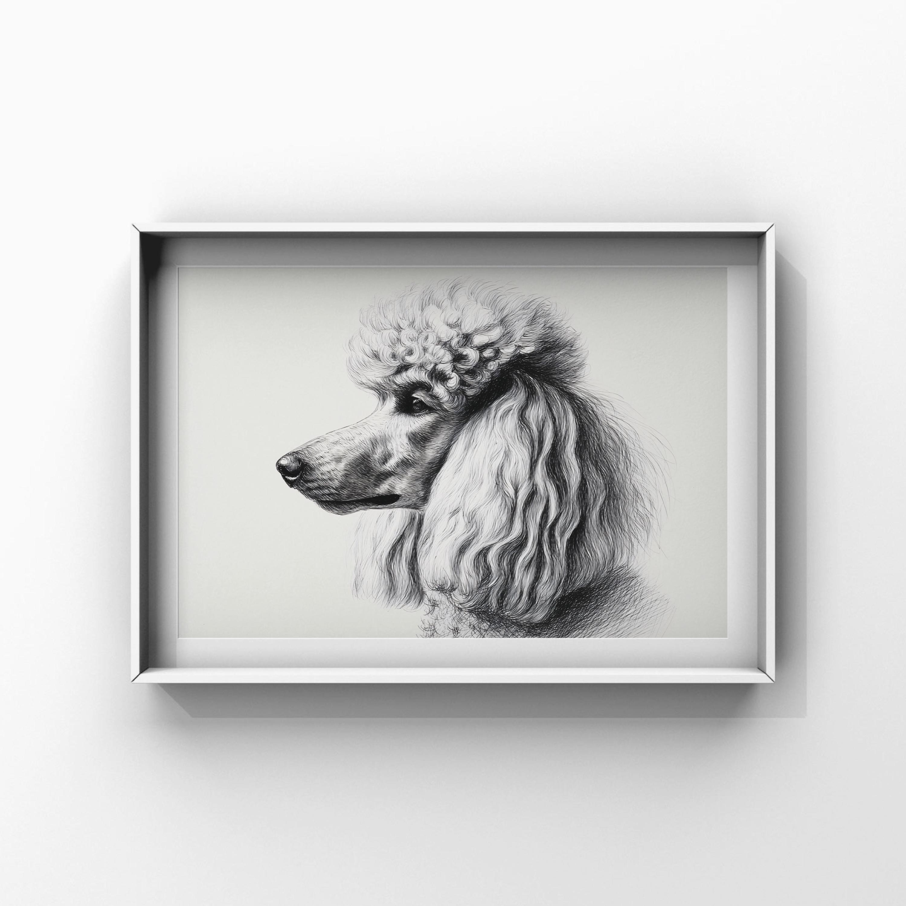 Elegant Poodle Portrait , Digital Download, Printable Poster, Wall Art ...