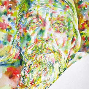 SRI AUROBINDO watercolor portrait - POSTER - various sizes! print painting yogi