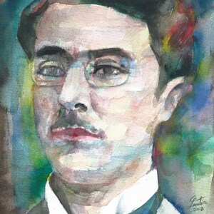 FERNANDO PESSOA watercolor portrait - POSTER - various sizes available - art print!