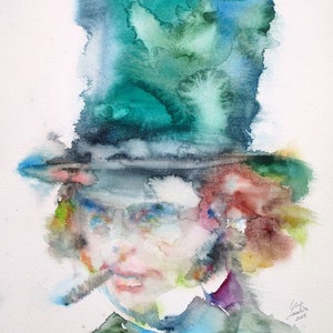 ISAMBARD KINGDOM BRUNEL Aquarell Porträt - Poster - verschiedene Größen! Kunstdruck-Malerei