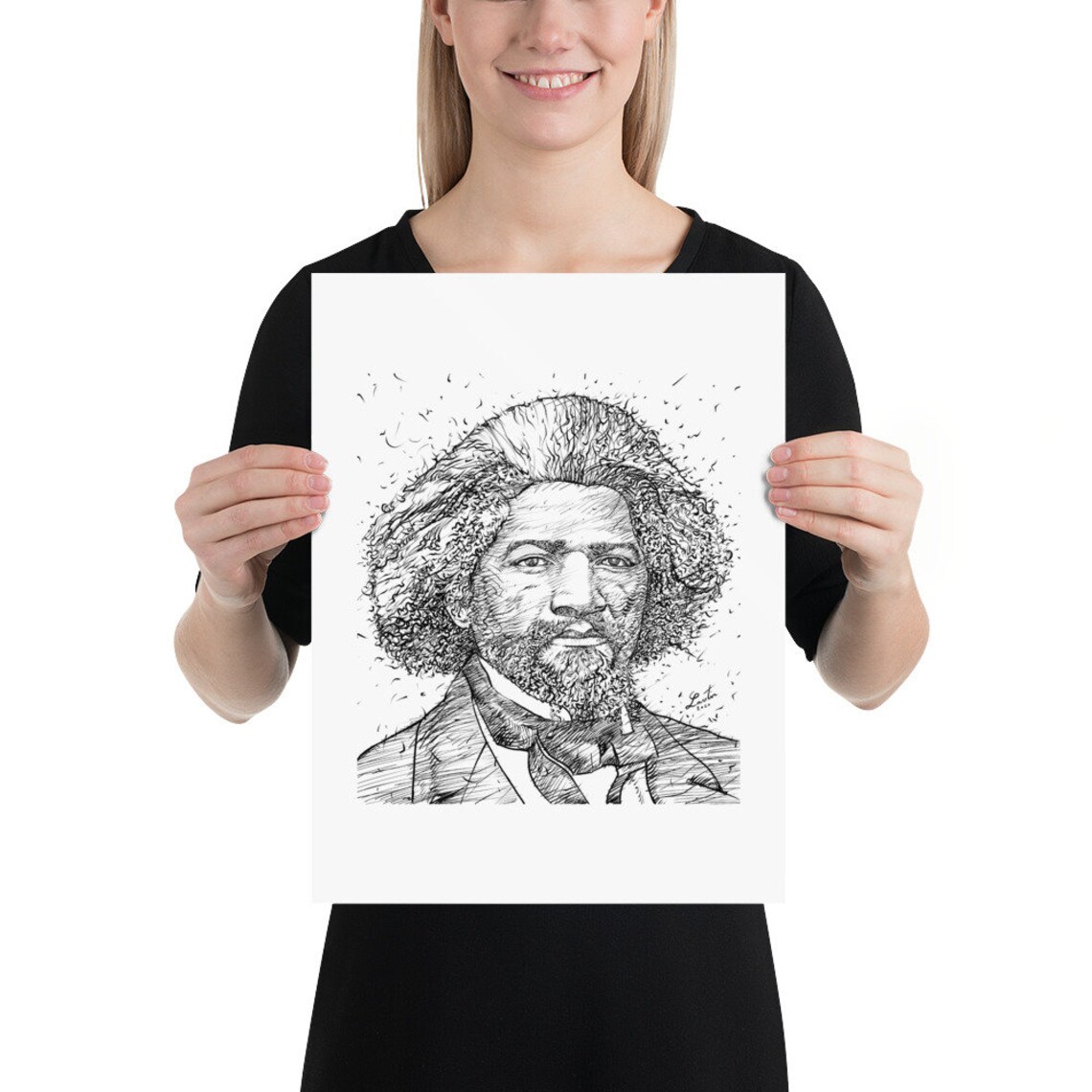 FREDERICK DOUGLASS Ink Portrait - POSTER - Various Sizes Available! Art ...