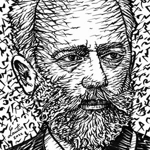 PYOTR Ilyich TCHAIKOVSKY ink portrait  - POSTER - various sizes available! print drawing poster