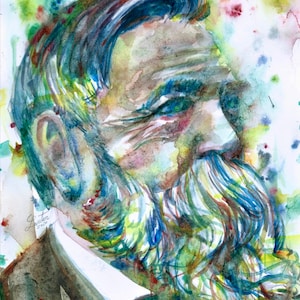 FRIEDRICH ENGELS  watercolor portrait  - POSTER - various sizes ! art print