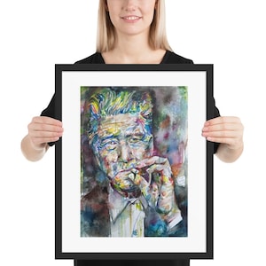 DAVID LYNCH watercolor portrait - FRAMED poster - various sizes! art print painting illustration drawing picture director hollywood movie