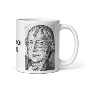 MUG - FRIEDRICH HEGEL pencil portrait - various sizes available! white glossy mugs cup cups of coffee breakfast print philosopher