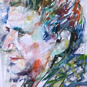 GERTRUDE STEIN watercolor portrait  - POSTER - various sizes available! print painting