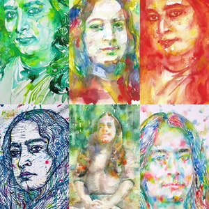 Six Times PARAMAHANSA YOGANANDA - collage POSTER painting - various sizes ! art print