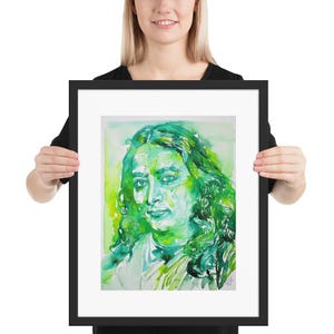 PARAMAHANSA YOGANANDA watercolor portrait - Framed POSTER - various sizes! art print painting drawing yogi yoga india meditation guru