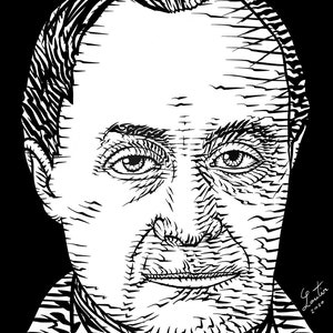 AUGUSTE COMTE ink portrait - Poster - various sizes available! art sprint