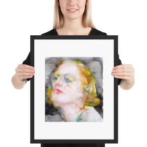 TAMARA De LEMPICKA watercolor portrait - FRAMED poster - various sizes! print painting art deco painter