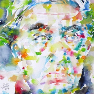 CONSTANTINE P. CAVAFY watercolor portrait - poster - various sizes available!