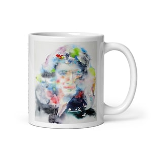 MUG - ISAAC NEWTON watercolor portrait - various sizes! white glossy breakfast mugs cup of coffee art print painting scientist science