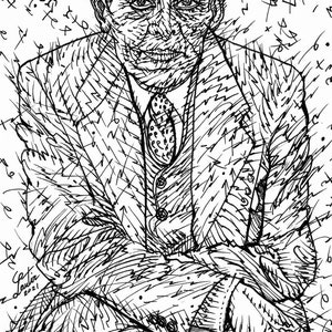 T. S. ELIOT ink portrait - POSTER - various sizes available! art print