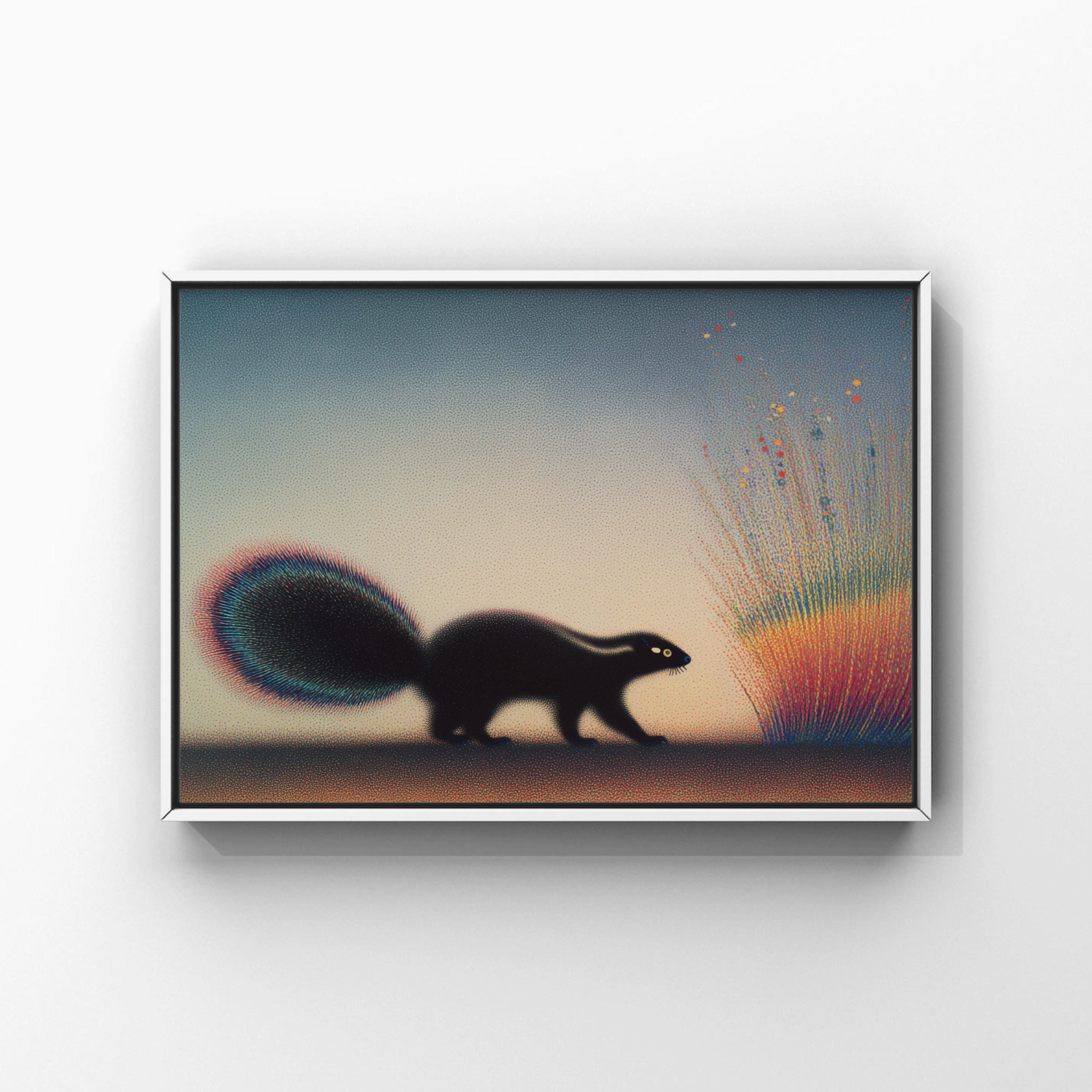 Colorful Skunk Scene Poster Print, Vibrant Abstract Tail Wall Art ...