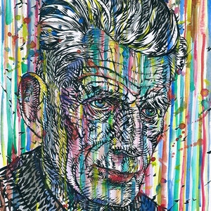 SAMUEL BECKETT aquarelle & portrait à l’encre - POSTER - différentes tailles! Tirage d’art en attente de Godot